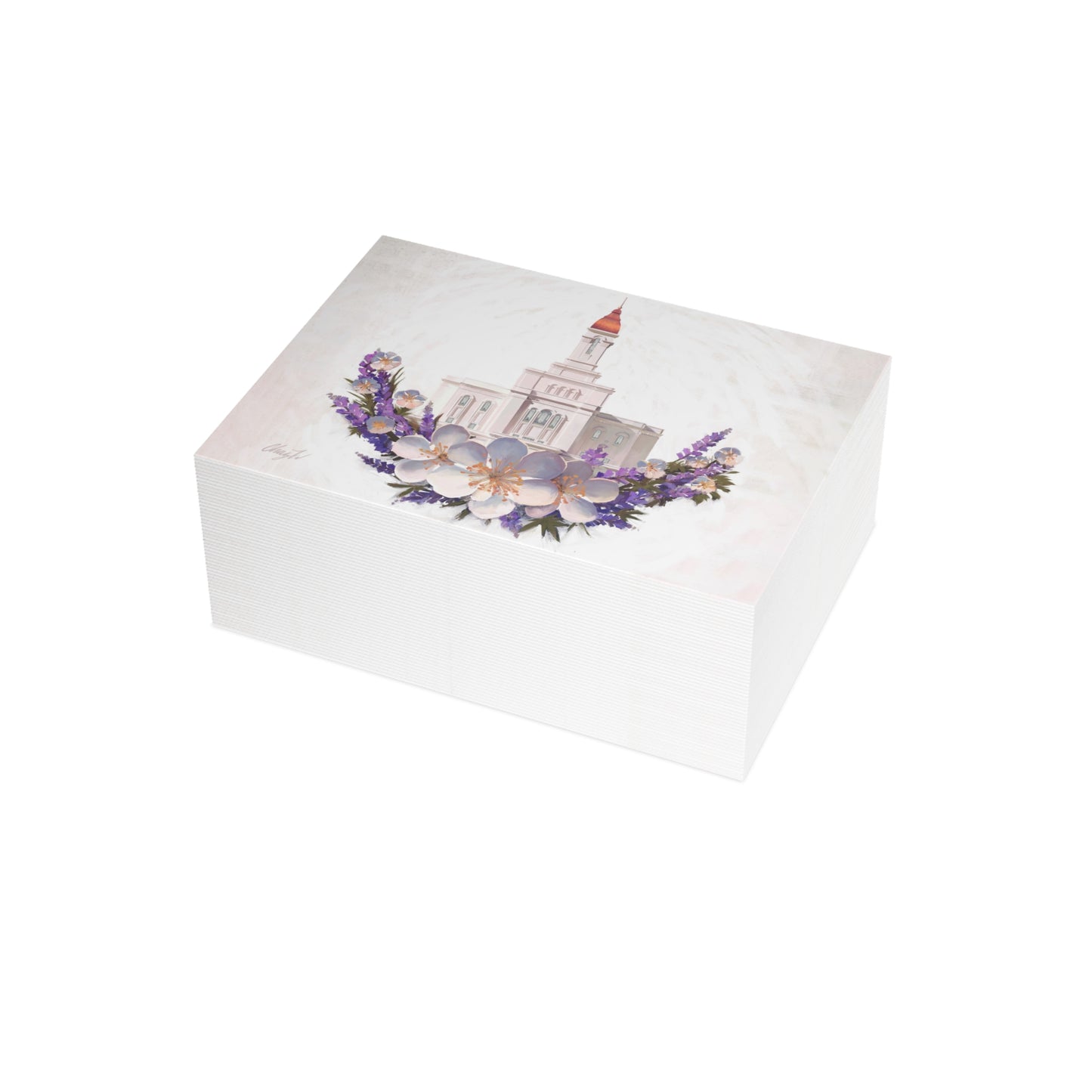 Temple Card Bundle (envelopes not included) Deseret Peak Temple-Floral Wreath