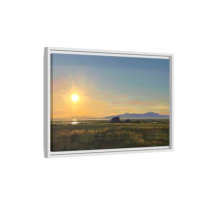 Framed Matte Canvas Print — Adobe Rock Sunset by Rod Walgamott