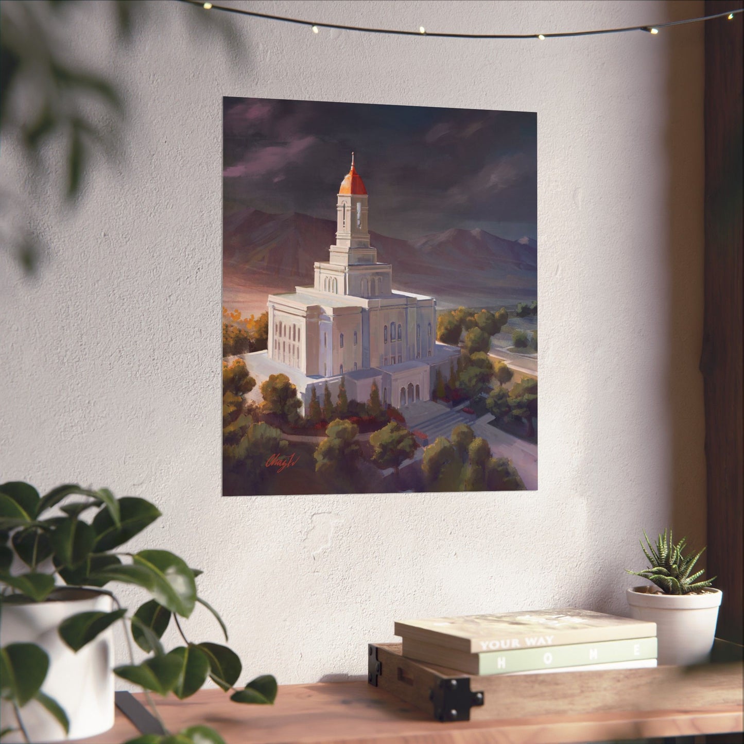 Premium Matte Paper Print, Deseret Peak Temple, After the Storm, by Chaz Walgamott