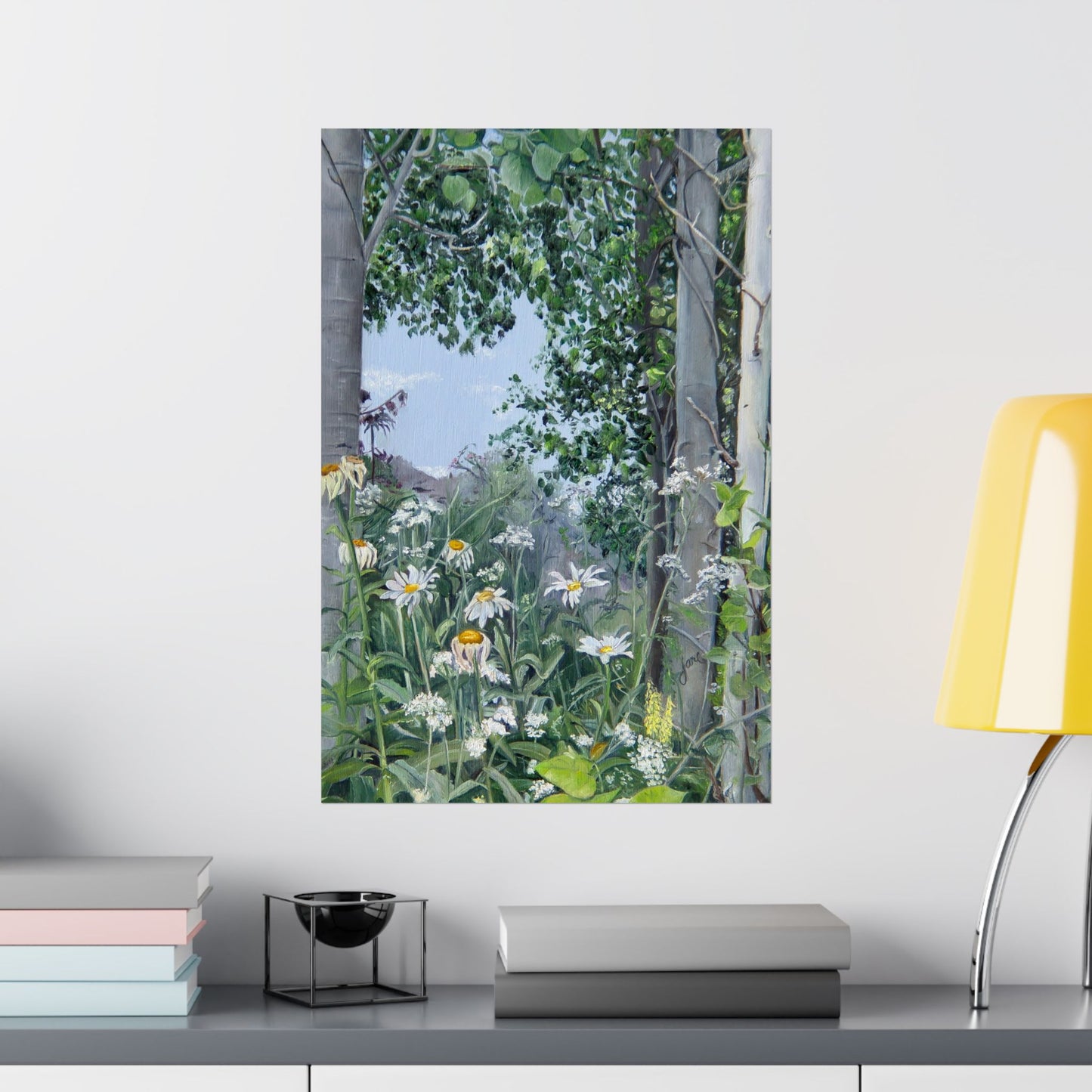 Quakies and Daisies by Jane Autry, Premium Matte Paper Print