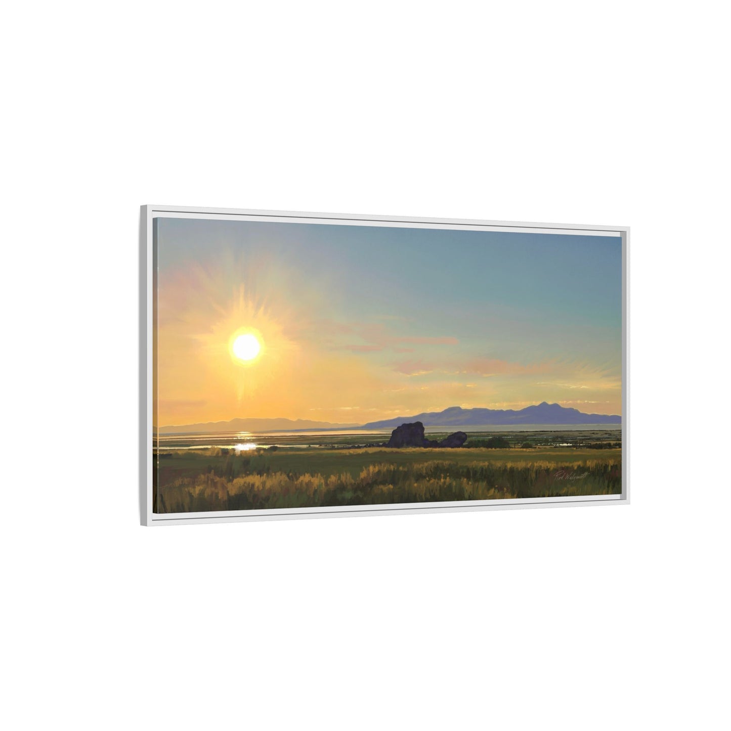 Framed Matte Canvas Print — Adobe Rock Sunset by Rod Walgamott