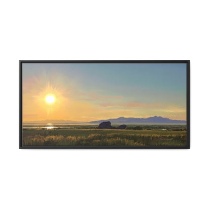 Framed Matte Canvas Print — Adobe Rock Sunset by Rod Walgamott