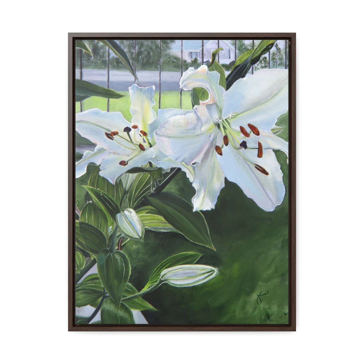 "Luscious Lilies" by Jane Autry-Framed canvas Wrap