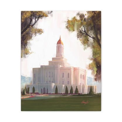 Canvas Gallery Wrap, Deseret Peak Temple-Golden, by Chaz Walgamott