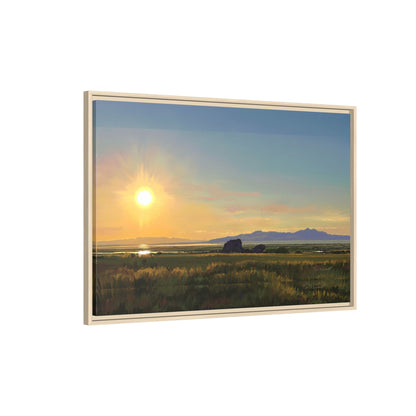Framed Matte Canvas Print — Adobe Rock Sunset by Rod Walgamott