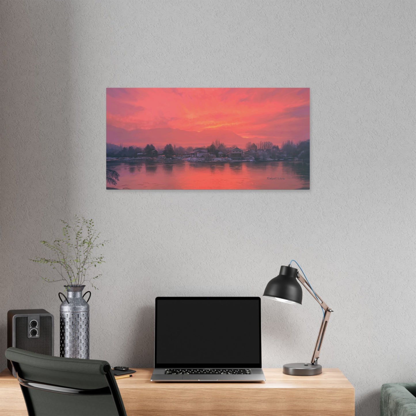 Classic Stretched Canvas, Frosty Sunrise on Stansbury Lake, by Rod Walgamott