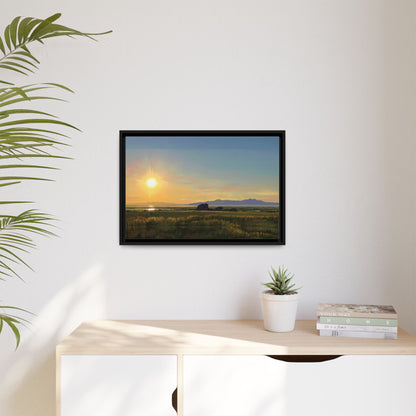 Framed Matte Canvas Print — Adobe Rock Sunset by Rod Walgamott