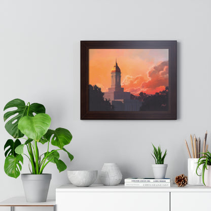 Framed Matte Print--Framed, Deseret Peak Temple--Sunset, by Chaz Walgamott