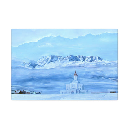 Deseret Peak Temple--Hope in the Bleak of Winter, by Jane Autry, Canvas Gallery Wrap
