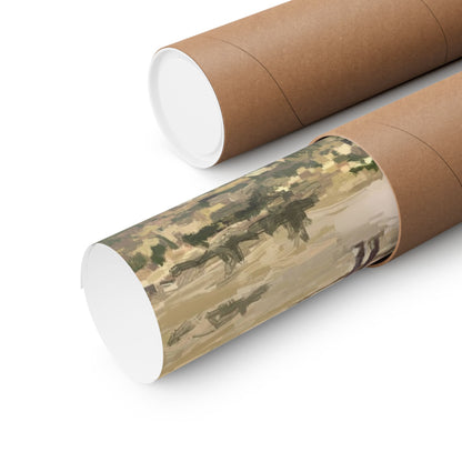 Poster - Wild Horses Fighting in Rush Valley, Utah