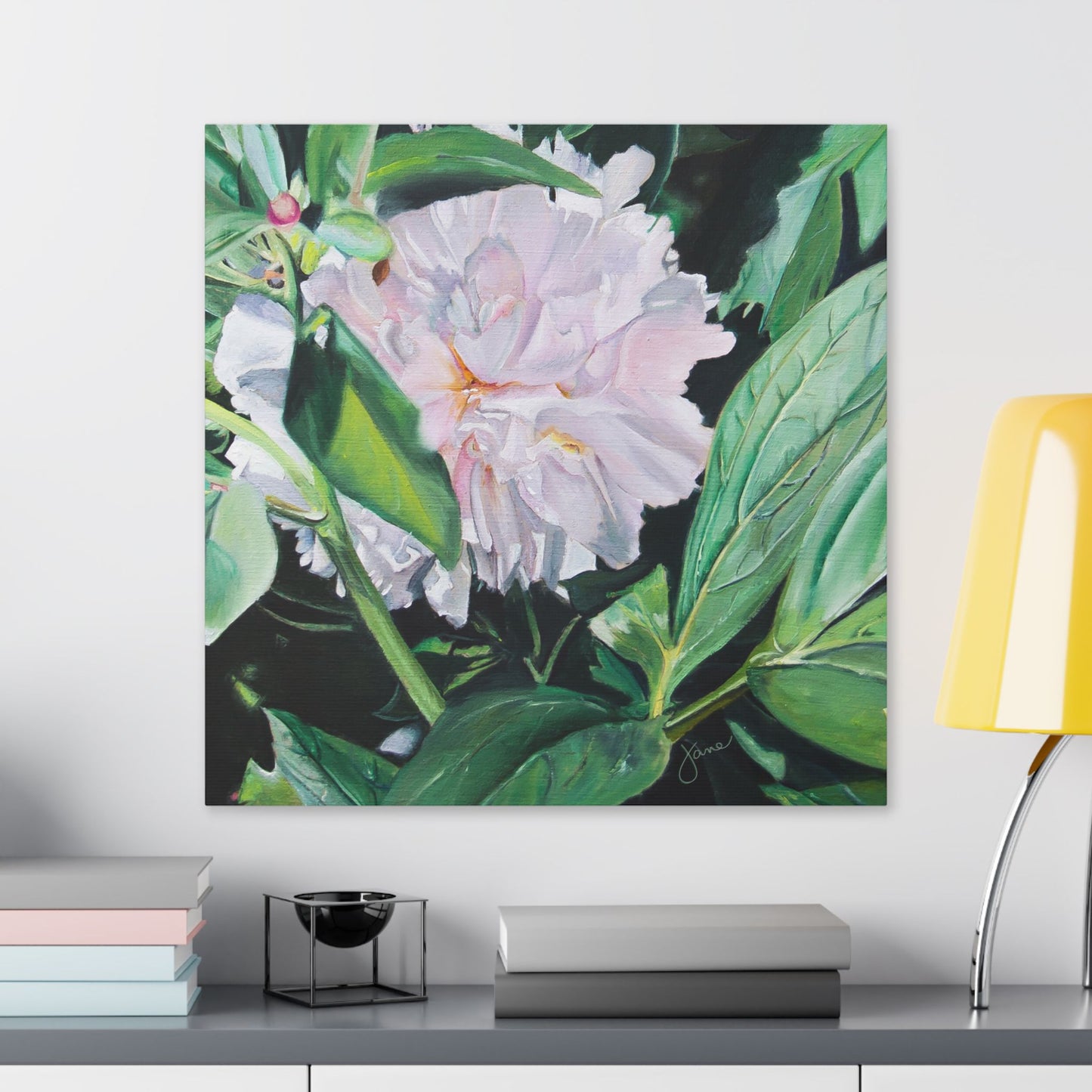 Classic Stretched Canvas, Shy Peone by Jane Autry