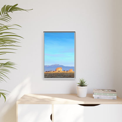 Framed Matte Canvas Print — Horses at Adobe by Rod Walgamott