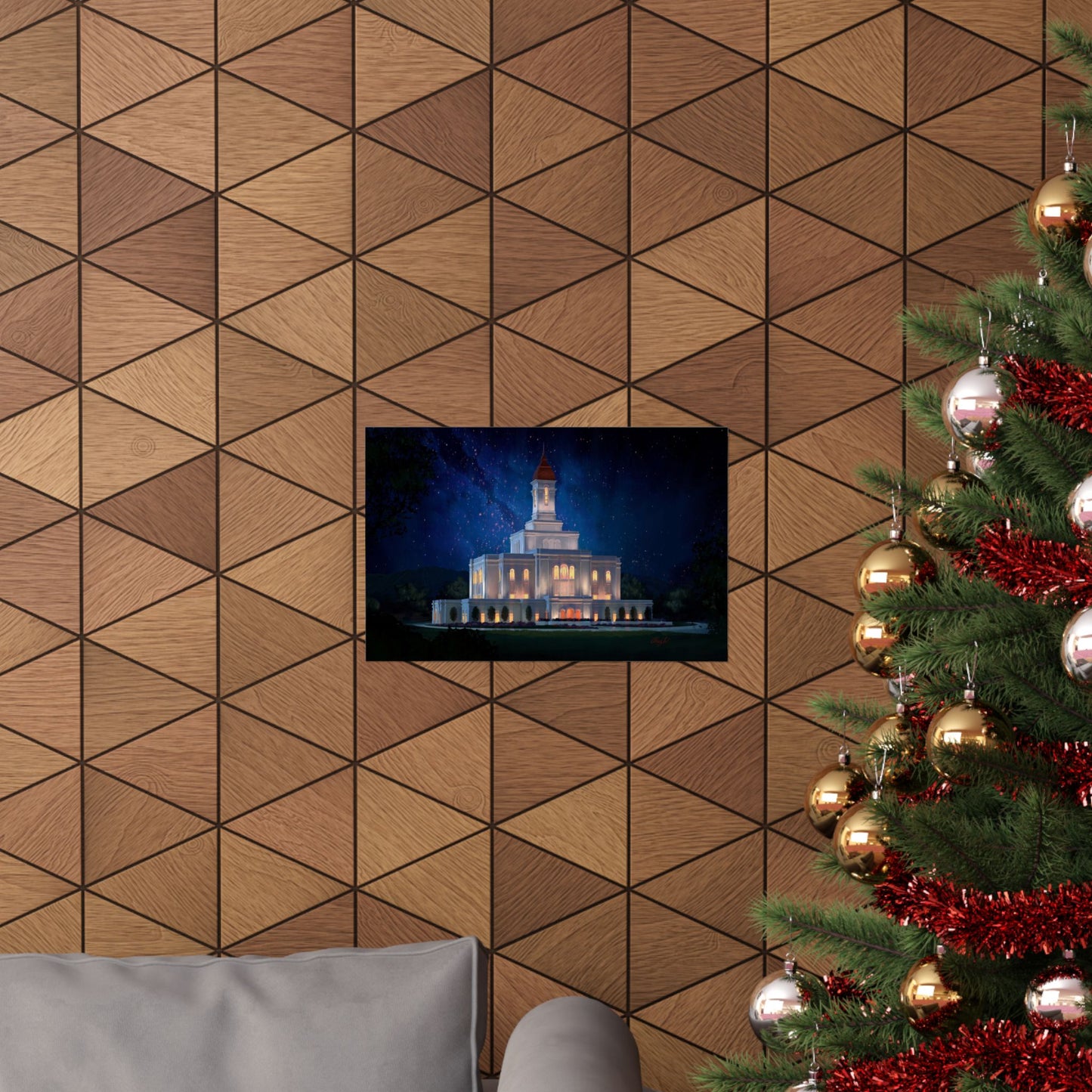 Premium Matte Print--Deseret Peak Temple--Night Sky, by Chaz Walgamott