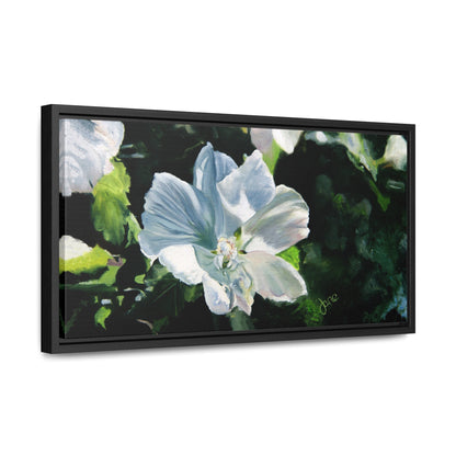 Stretched Canvas Wrap in Wood Frame, White Rose of Sharon by Jane Autry