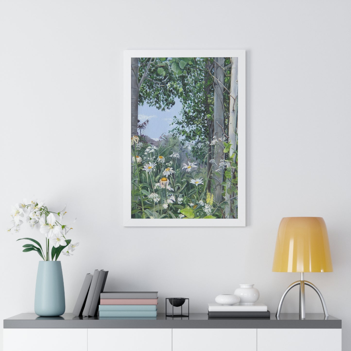 Quakies and Daisies by Jane Autry, Framed Matte Paper Print