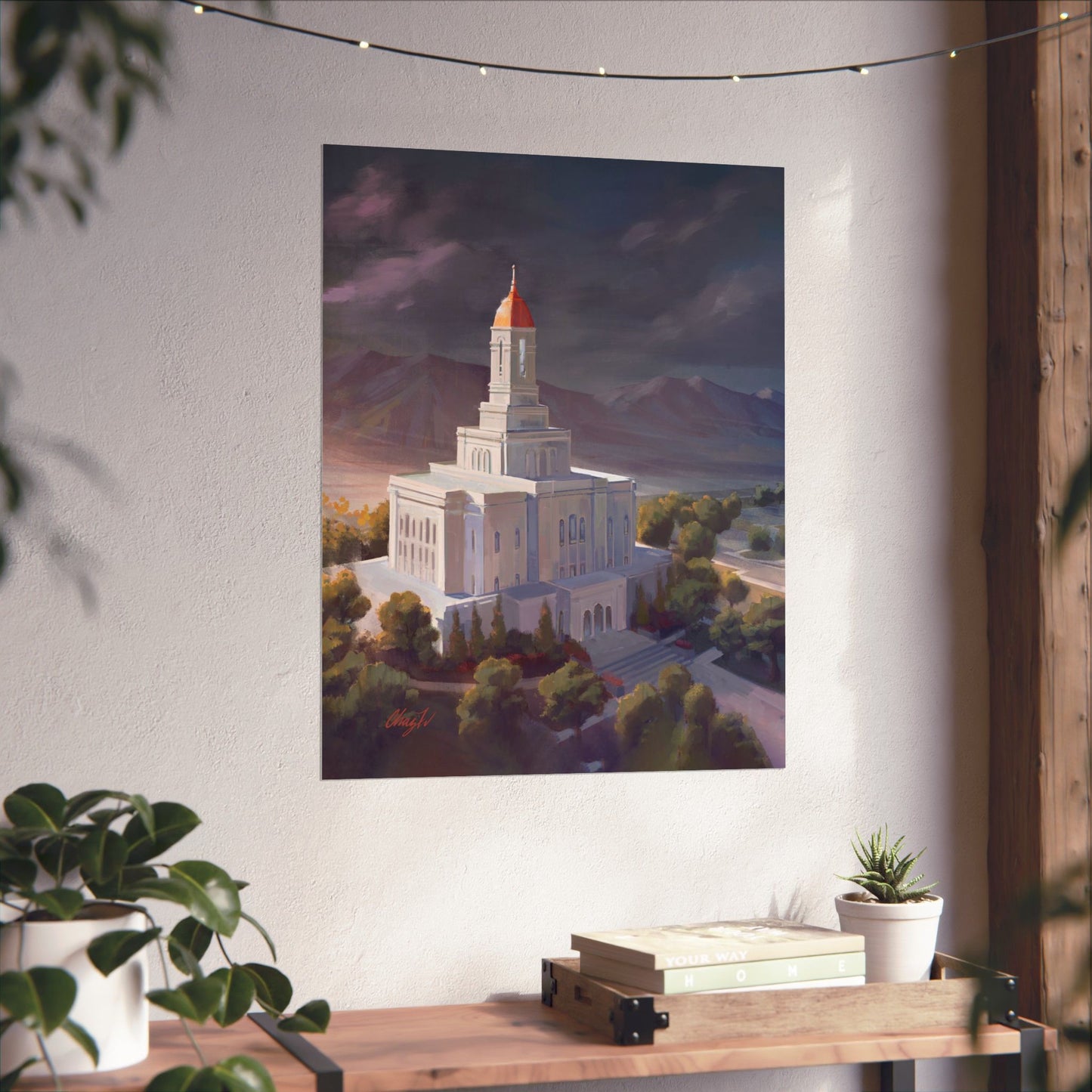 Premium Matte Paper Print, Deseret Peak Temple, After the Storm, by Chaz Walgamott