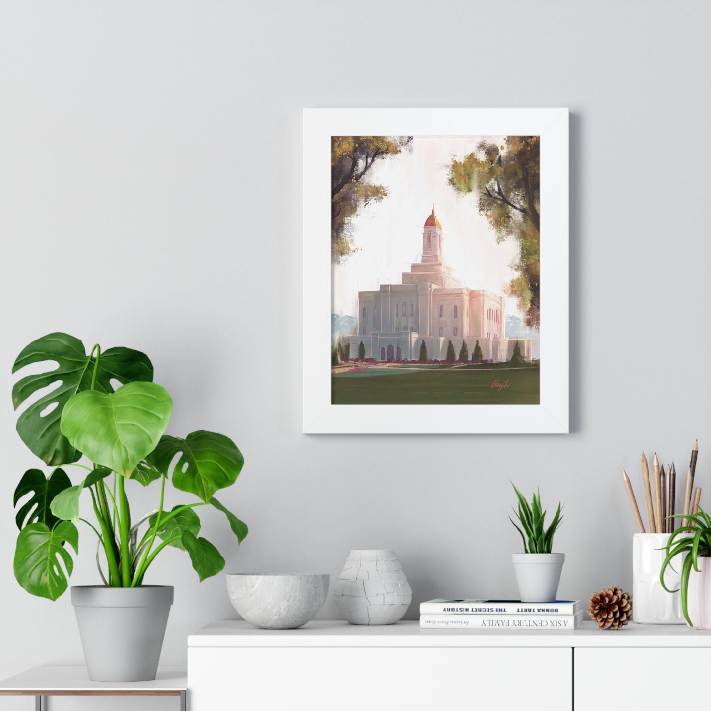 Framed Matte Print, Deseret Peak Temple--Golden, by Chaz Walgamott