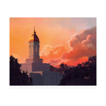 Premium Matte Print--Deseret Peak Temple--Sunset, by Chaz Walgamott