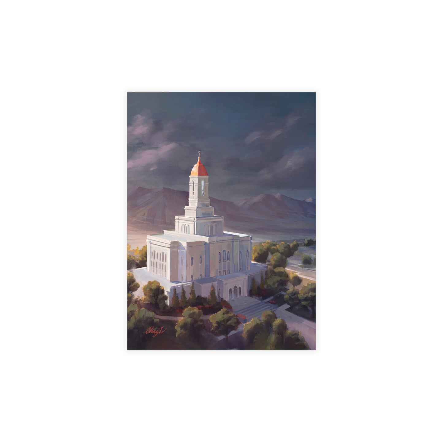 Temple Card Bundle (envelopes not included) Deseret Peak Temple-After the Storm