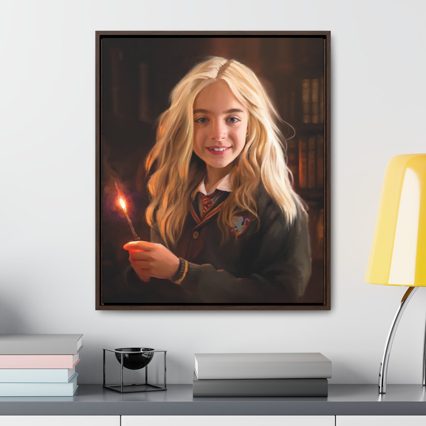 Framed canvas Wrap, Willa Mae Walgamott at Hogwarts, by Chaz Walgamott