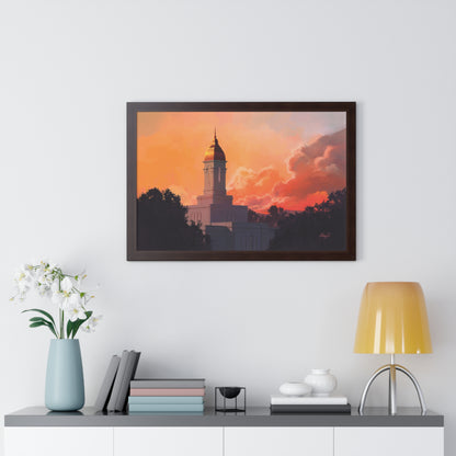 Framed Matte Print--Framed, Deseret Peak Temple--Sunset, by Chaz Walgamott