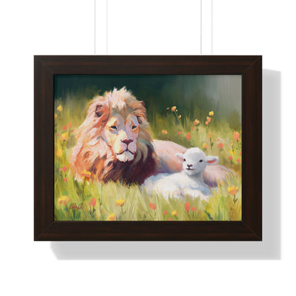 Framed Matte Print, The Lamb and the Lion, by Chaz Walgamott
