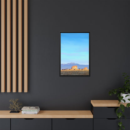 Framed Matte Canvas Print — Horses at Adobe by Rod Walgamott