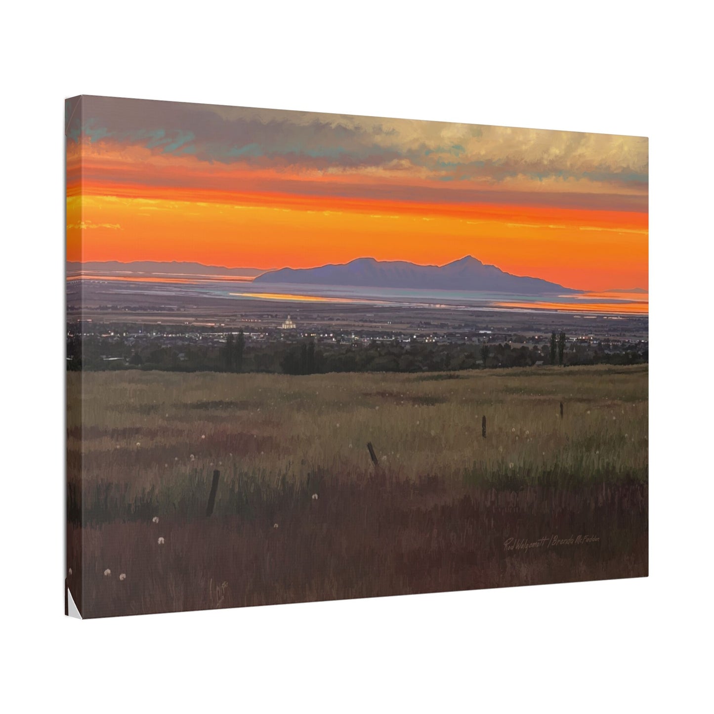 Classic Stretched Canvas, Stansbury Island Sunset, by Rod Walgamott