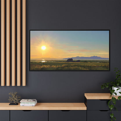 Framed Matte Canvas Print — Adobe Rock Sunset by Rod Walgamott