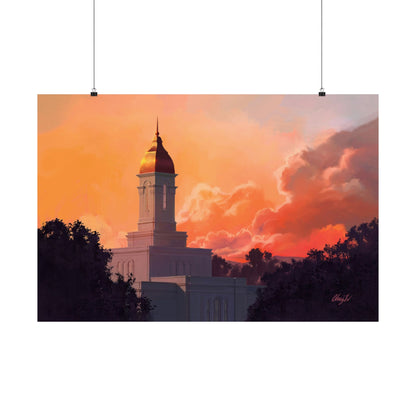 Premium Matte Print--Deseret Peak Temple--Sunset, by Chaz Walgamott