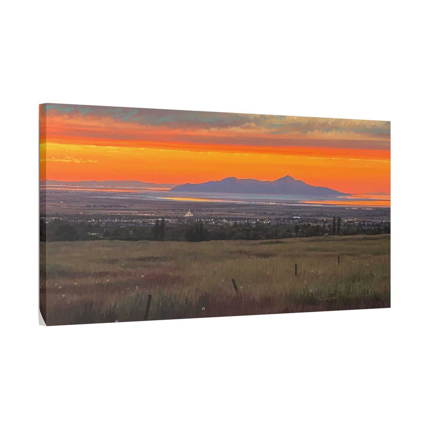 Classic Stretched Canvas, Stansbury Island Sunset, by Rod Walgamott
