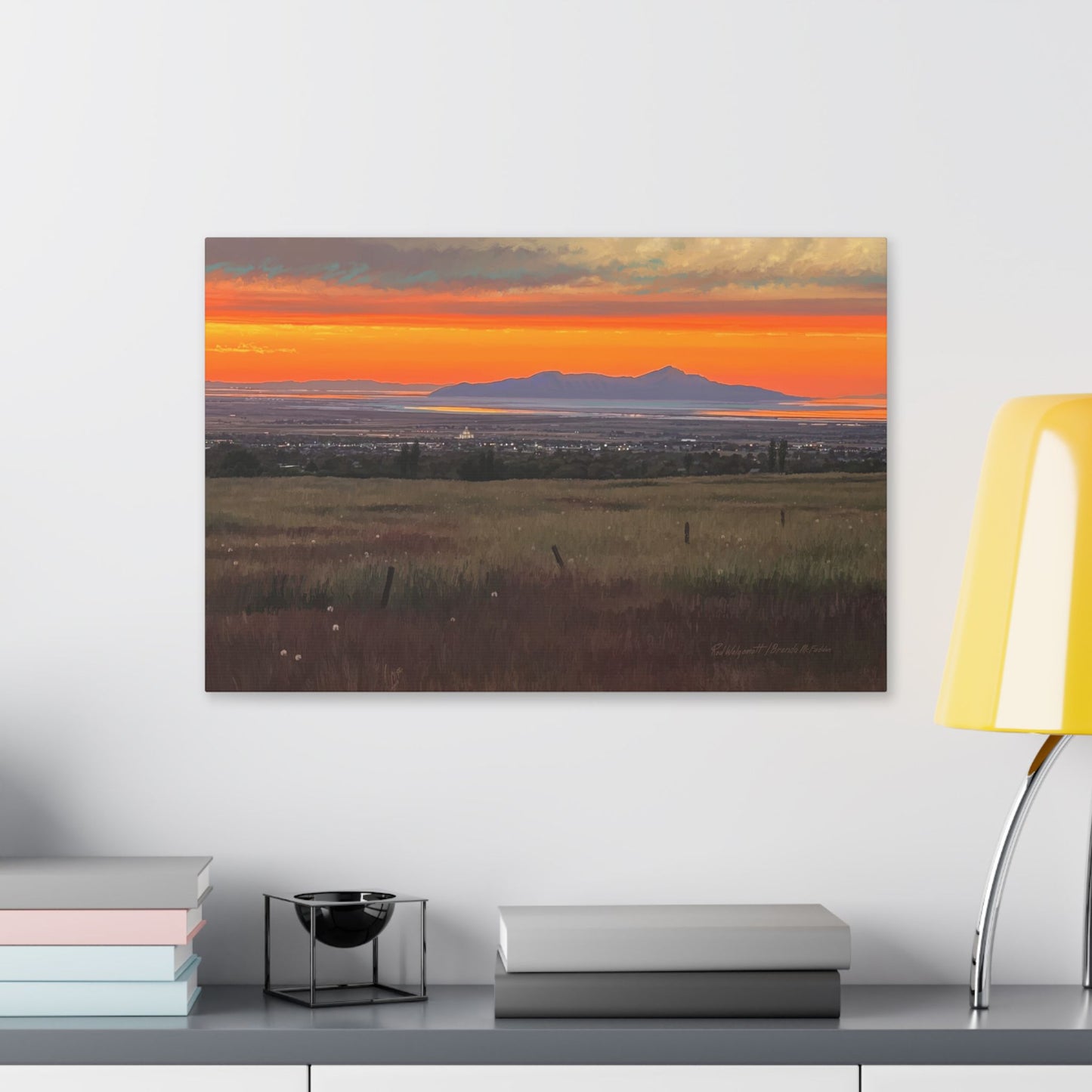 Classic Stretched Canvas, Stansbury Island Sunset, by Rod Walgamott