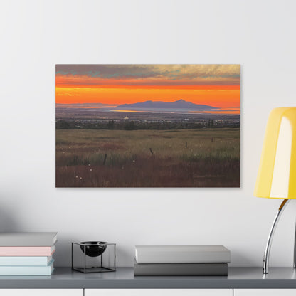 Classic Stretched Canvas, Stansbury Island Sunset, by Rod Walgamott