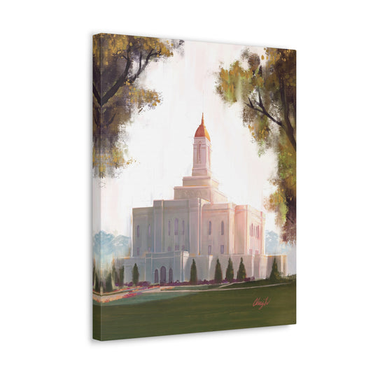Canvas Gallery Wrap, Deseret Peak Temple-Golden, by Chaz Walgamott