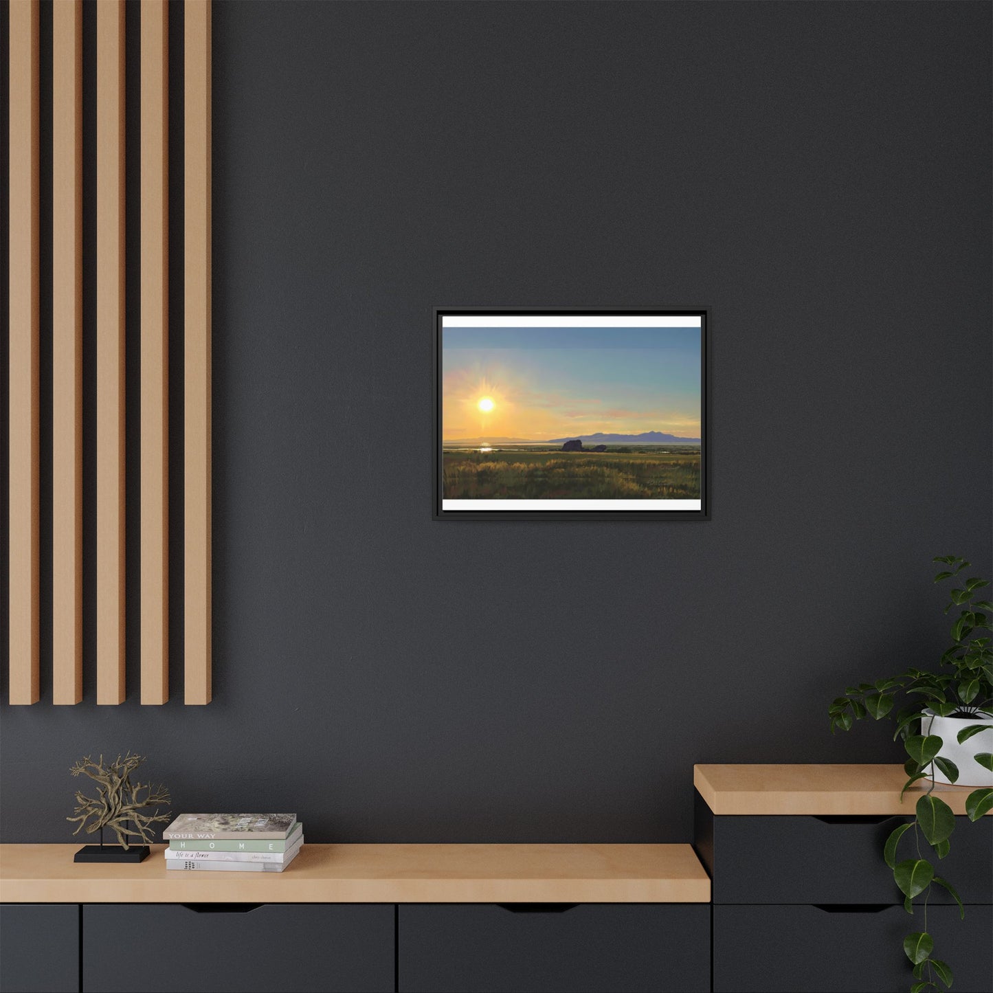 Framed Matte Canvas Print — Adobe Rock Sunset by Rod Walgamott