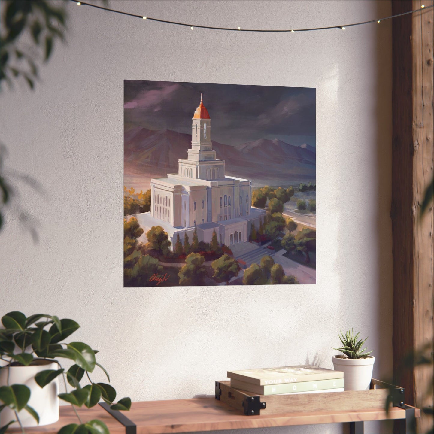 Premium Matte Paper Print, Deseret Peak Temple, After the Storm, by Chaz Walgamott