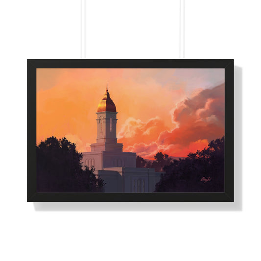 Framed Matte Print--Framed, Deseret Peak Temple--Sunset, by Chaz Walgamott