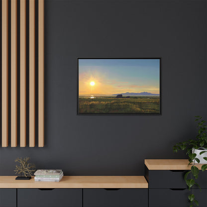 Framed Matte Canvas Print — Adobe Rock Sunset by Rod Walgamott