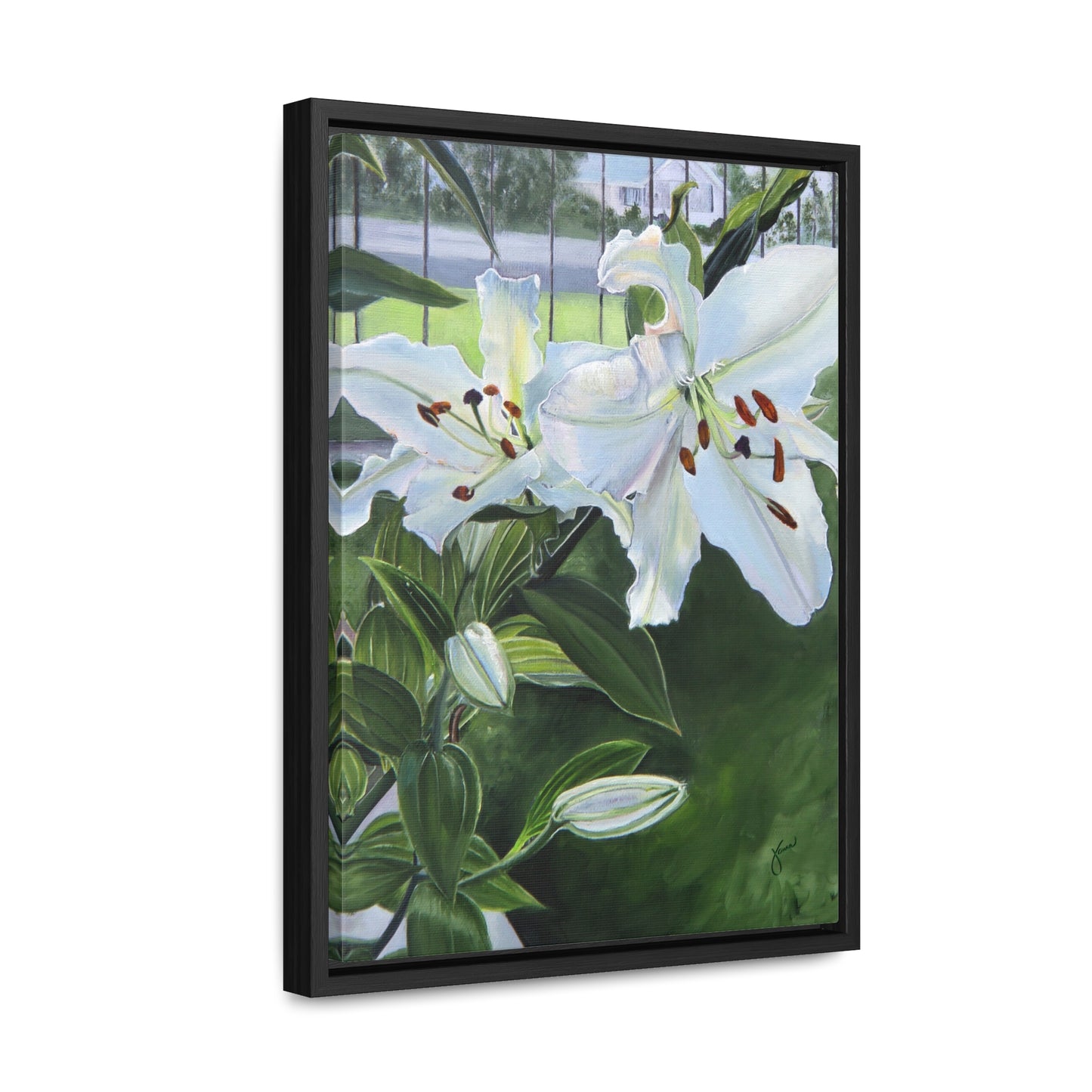 "Luscious Lilies" by Jane Autry-Framed canvas Wrap