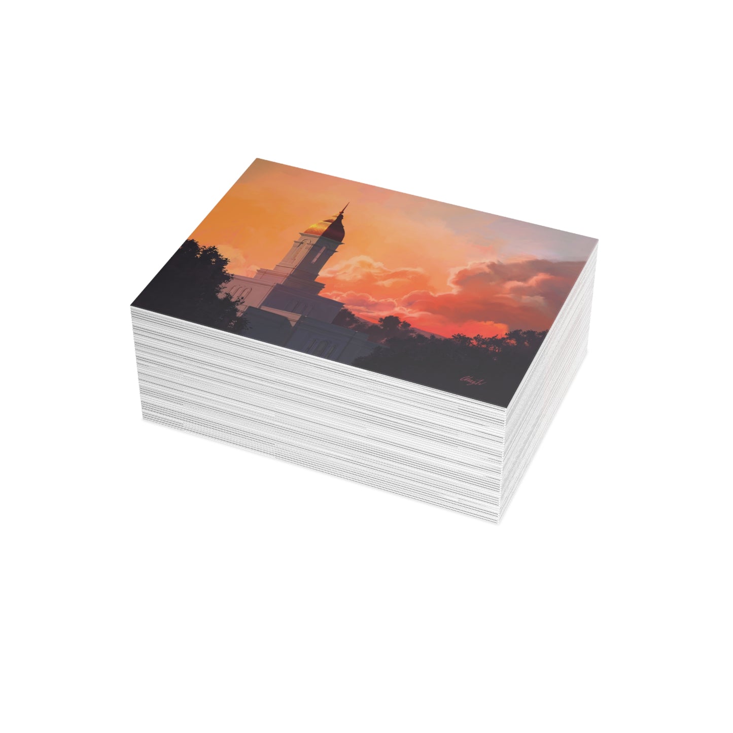 Temple Card Bundle (envelopes not included) Deseret Peak Temple-Sunset