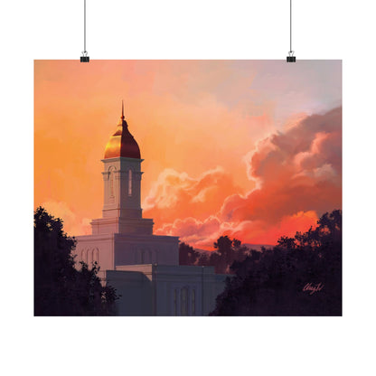 Premium Matte Print--Deseret Peak Temple--Sunset, by Chaz Walgamott