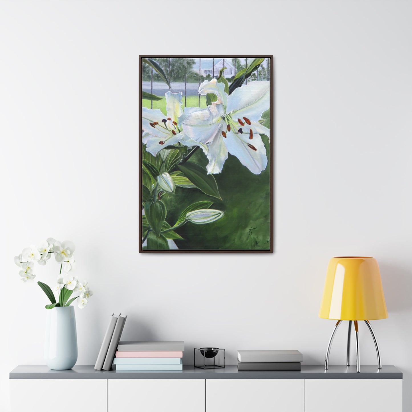 "Luscious Lilies" by Jane Autry-Framed canvas Wrap