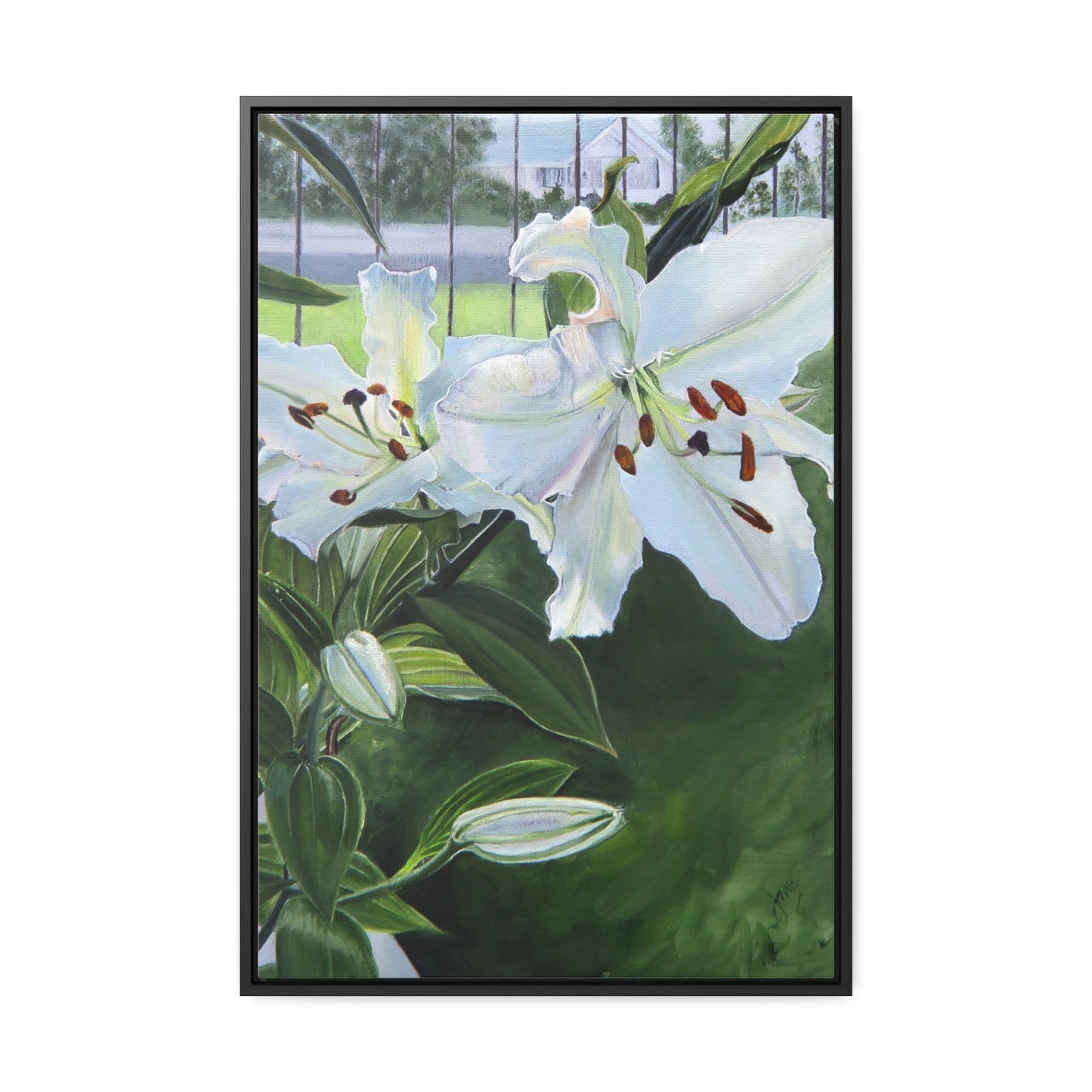 "Luscious Lilies" by Jane Autry-Framed canvas Wrap