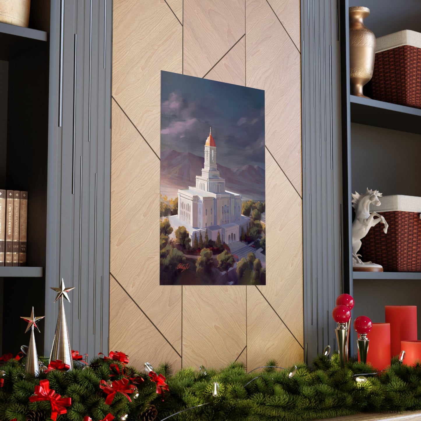 Premium Matte Paper Print, Deseret Peak Temple, After the Storm, by Chaz Walgamott