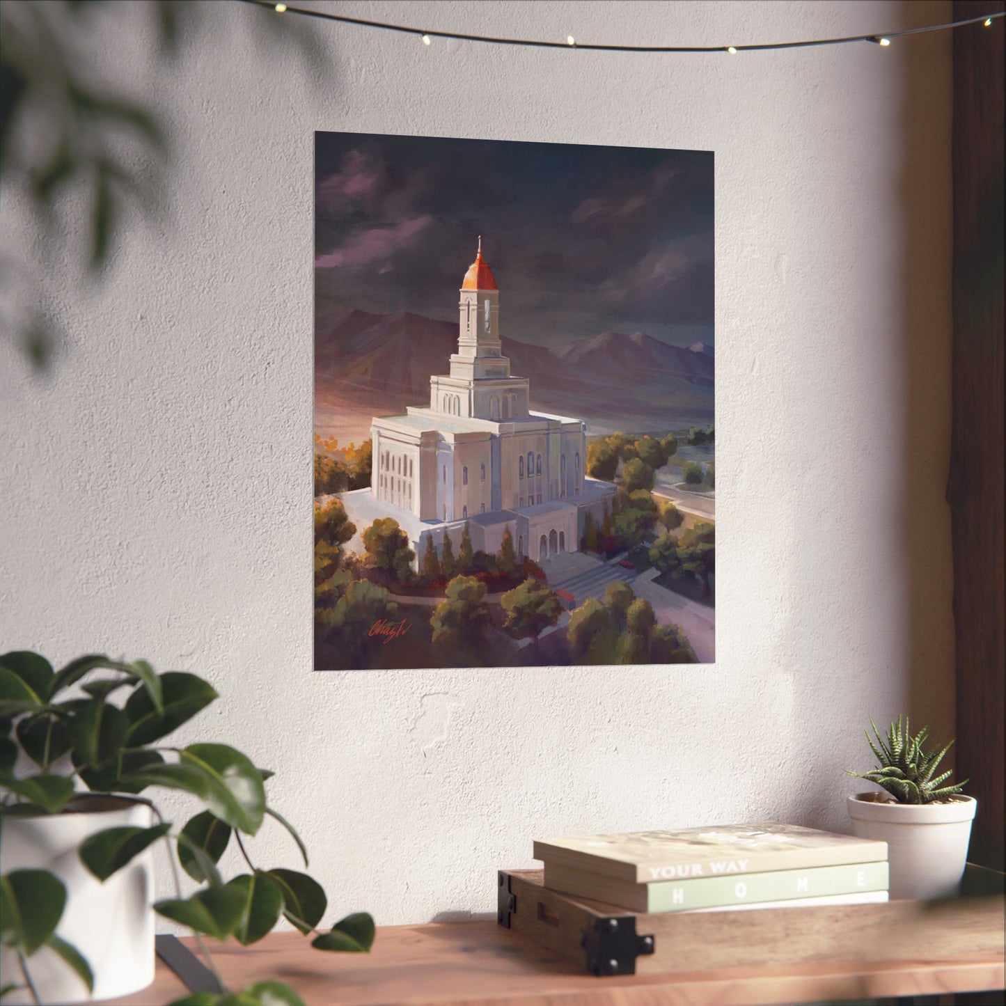 Premium Matte Paper Print, Deseret Peak Temple, After the Storm, by Chaz Walgamott
