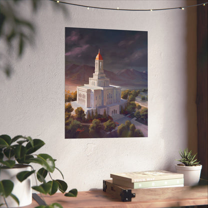 Premium Matte Paper Print, Deseret Peak Temple, After the Storm, by Chaz Walgamott