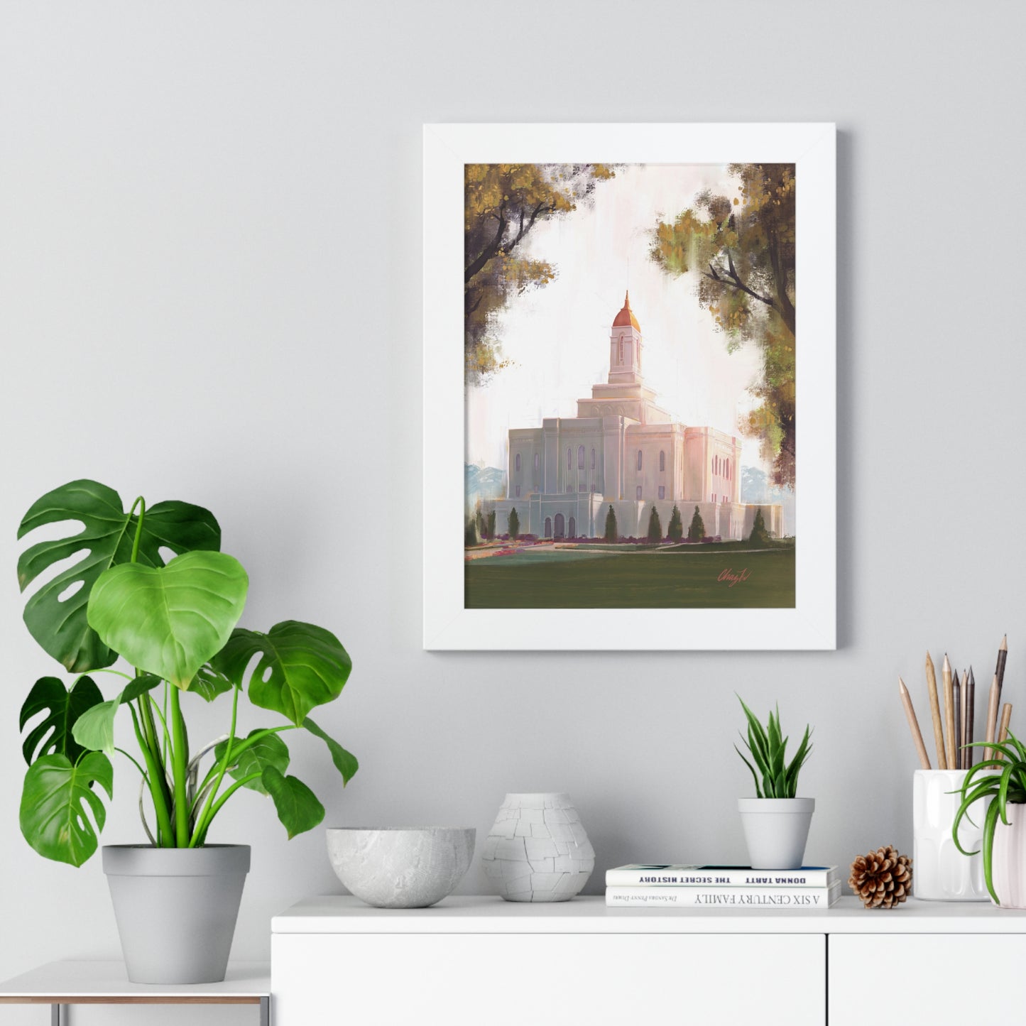 Framed Matte Print, Deseret Peak Temple--Golden, by Chaz Walgamott