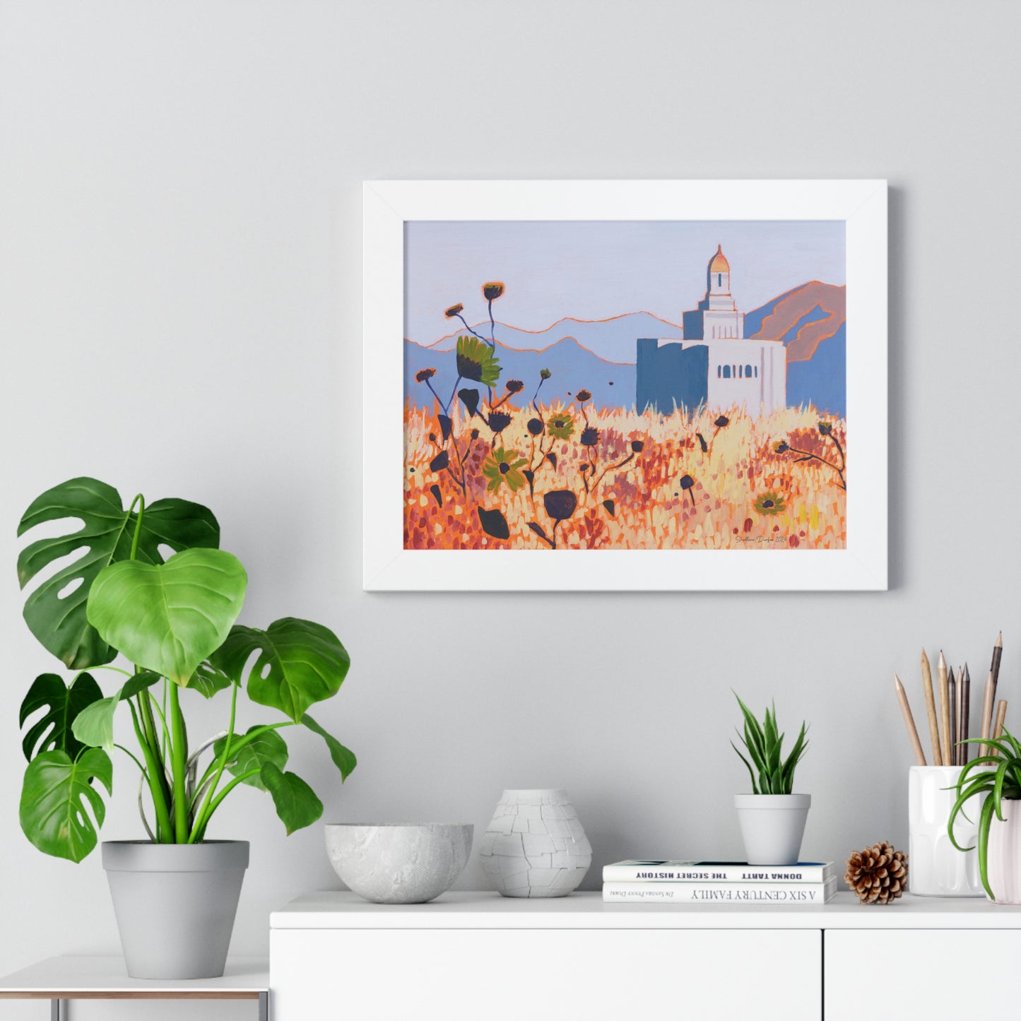 Premium Matte Print--Framed, Deseret Peak Temple by Shellece Durfee