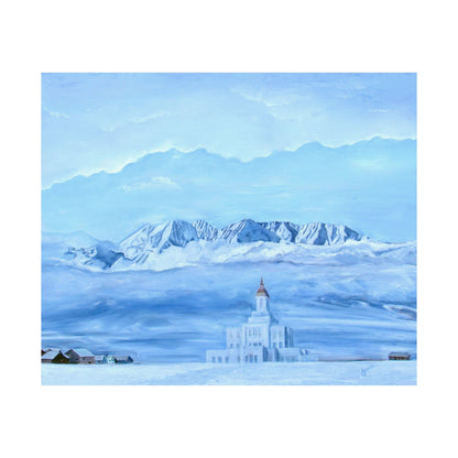 Premium Matte Print, Deseret Peak Temple--Hope in the Bleak of Winter, by Jane Autry