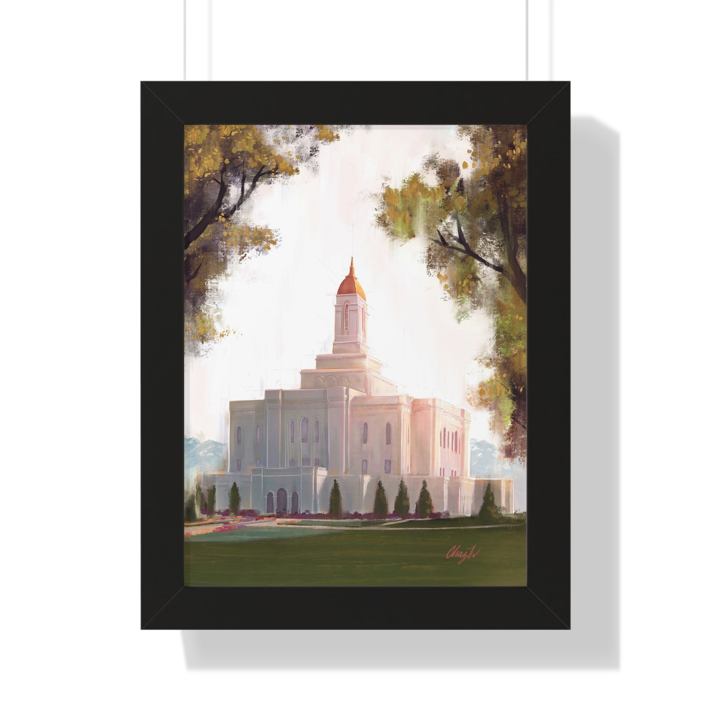 Framed Matte Print, Deseret Peak Temple--Golden, by Chaz Walgamott